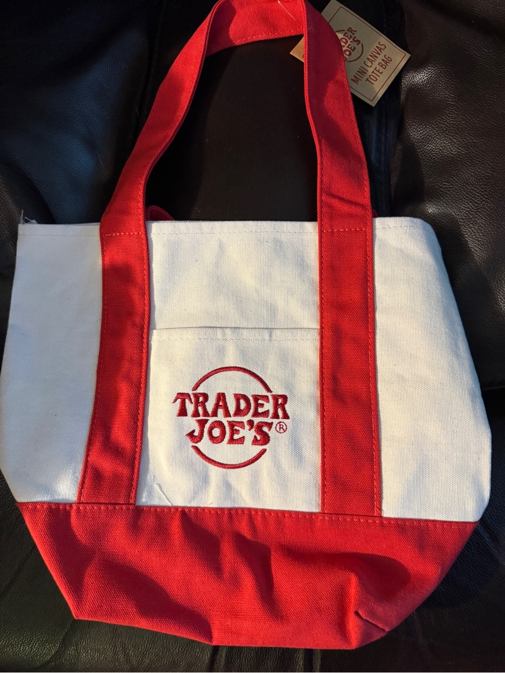 New Trader Joe's Red Mini Canvas Tote